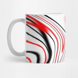 White Red and Black Marble Mug